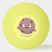 Cute smart chocolade chip cookie cartoon pingpongballen (Achterkant)