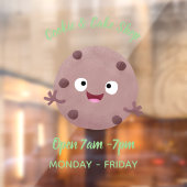 Cute smart chocolade chip cookie cartoon raamsticker (Vel 2)