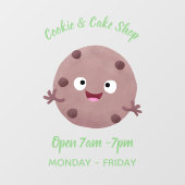 Cute smart chocolade chip cookie cartoon raamsticker (Vel)