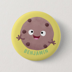 Cute smart chocolade chip cookie cartoon ronde button 5,7 cm