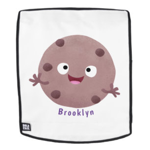 Cute smart chocolade chip cookie cartoon rugtassen