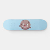 Cute smart chocolade chip cookie cartoon skateboard (Horizontaal)