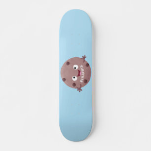Cute smart chocolade chip cookie cartoon skateboard