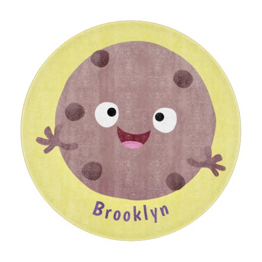 Cute smart chocolade chip cookie cartoon snijplank (Voorkant)