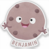 Cute smart chocolade chip cookie cartoon sticker (Voorkant)