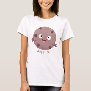 Cute smart chocolade chip cookie cartoon t-shirt