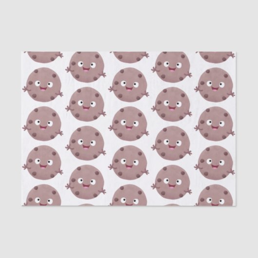 Cute smart chocolade chip cookie cartoon tissuepapier (Voorkant)