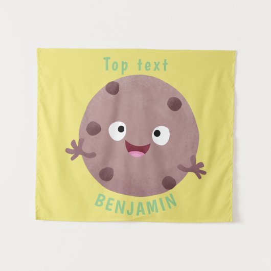 Cute smart chocolade chip cookie cartoon wandkleed (Voorkant (horizontaal))