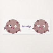 Cute smart chocolade chip cookie cartoon yogamat (Achterkant (horizontaal))