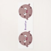 Cute smart chocolade chip cookie cartoon yogamat (Achterkant)