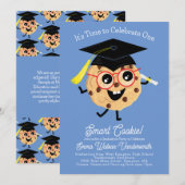 Cute Smart Cookie Graduation Party Blue Kaart (Voorkant / Achterkant)
