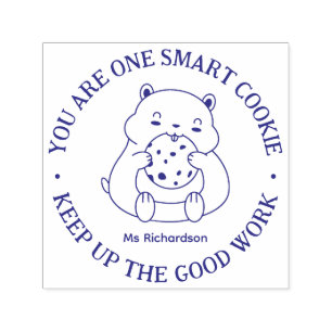 Cute Smart Cookie Hamster Teacher Aanmoediging Zelfinktende Stempel