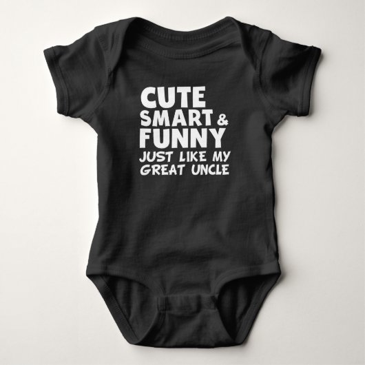 Cute Smart en grappig zoals mijn geweldige oom Romper (Voorkant)