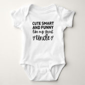 Cute Smart en grappig zoals mijn oom Funny Bab Romper (Voorkant)
