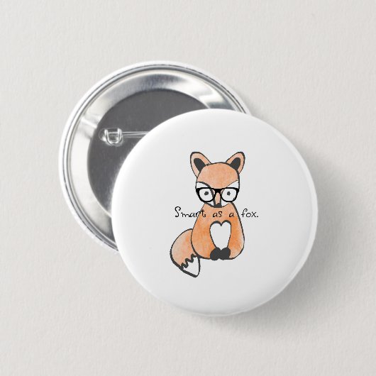 Cute Smart Fox Ronde Button 5,7 Cm (Voorkant /achterkant)