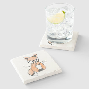 Cute Smart Fox Stenen Onderzetter