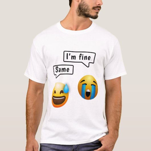 Cute Smiley Face Emoji Men’s T-Shirt (Devant)