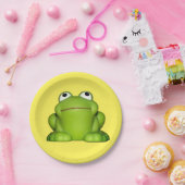 Cute Smiley Frog Papieren Bordje (Feest)