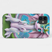 Cute Smiling Baby Dragon met Flowers Case-Mate iPhone Case (Achterkant (horizontaal))
