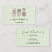 Cute Smiling Cactus Trio Waterverf Design Visitekaartje (Voorkant / Achterkant)