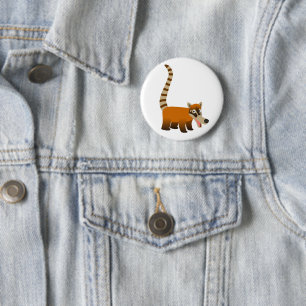 Cute Smiling Cartoon Coatimundi Ronde Button 5,7 Cm