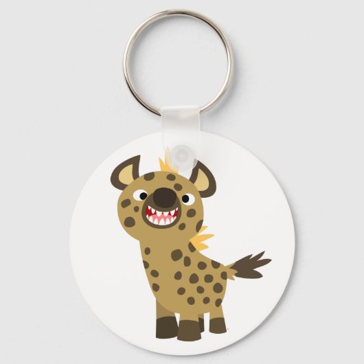 Cute Smiling Cartoon Hyena Sleutelhanger (Voorkant)