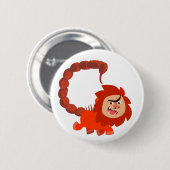 Cute Smiling Cartoon Manticore Button Badge (Voorkant /achterkant)