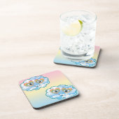 Cute Smiling Cloud Hard plastic coaster Bier Onderzetter (Rechterzijde)