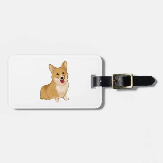 Cute smiling corgi bagagelabel (Voorkant horizontaal)