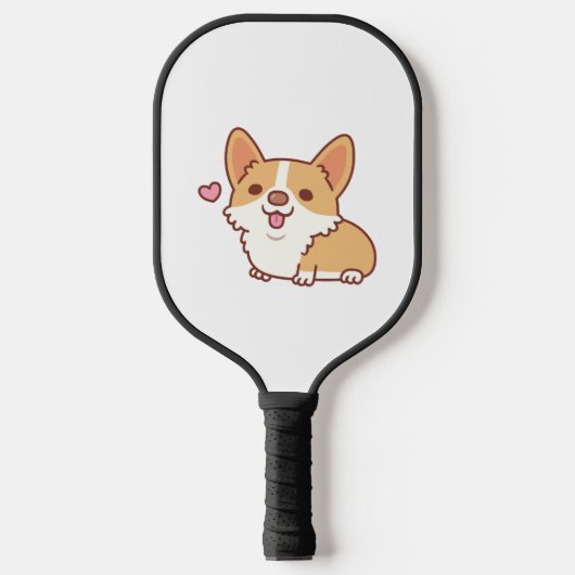 Cute Smiling Corgi Dog Pickleball Paddle (Voorkant)