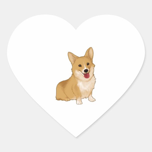 Cute smiling corgi hart sticker (Voorkant)