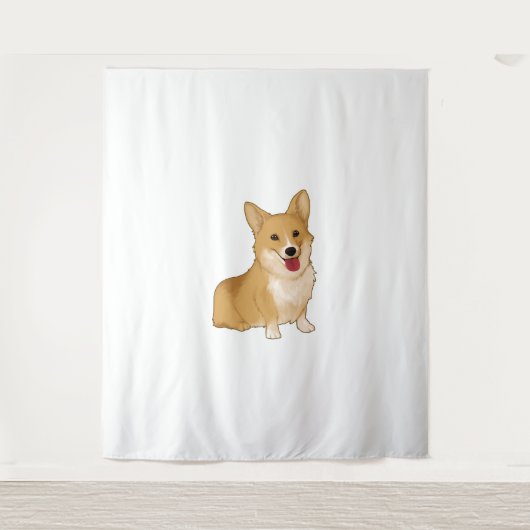 Cute smiling corgi wandkleed (Voorkant)