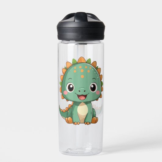 Cute Smiling Dinosaur Kids Water Bottle Waterfles (Voorkant)