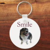 Cute Smiling Dog | Smile be Happy Sleutelhanger (Voorkant)