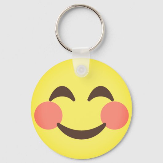 Cute Smiling Emoji Sleutelhanger (Voorkant)