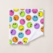 Cute Smiling Emoji wordt kleurrijk Bad Handdoek (Wasdoekje)