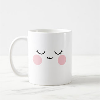 Cute Smiling Face Mug  Modern Aesthetic Koffiemok