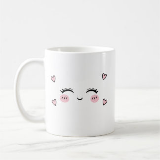 Cute Smiling Face Mug  Soft Heart Aesthetic