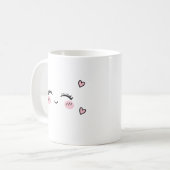 Cute Smiling Face Mug  Soft Heart Aesthetic Koffiemok (Voorkant links)