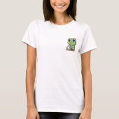 Cute Smiling Frog Watering Small Potted Plants T-shirt (Voorkant)