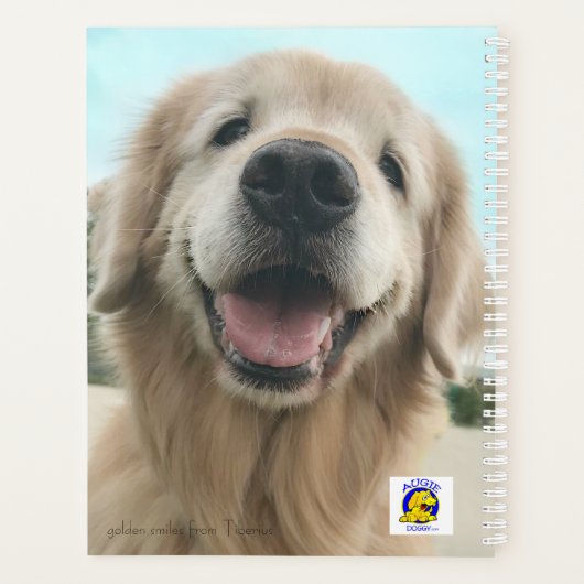 Cute Smiling Golden Retriever dans Closeup Custom (Dos)