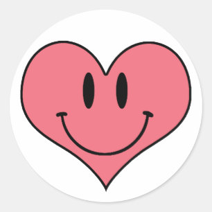 Cute Smiling Heart, Valentijnse liefdesliefhebber Ronde Sticker