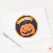 Cute Smiling Jack O'Lantern Halloween Ronde Sticker (Envelop)