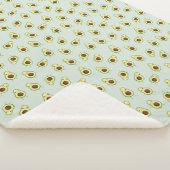 Cute Smiling Kawaii Avocado Pattern Sherpa Deken (3/4)