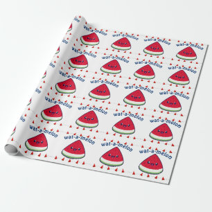 Cute Smiling Kawaii Watermelon Cadeaupapier