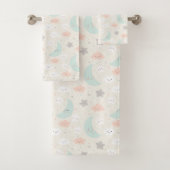 Cute Smiling Pastel Sky Pattern Bad Handdoek (Insitu)