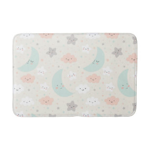 Cute Smiling Pastel Sky Pattern Badmat
