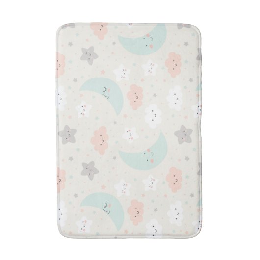 Cute Smiling Pastel Sky Pattern Badmat (Voorkant Verticaal)