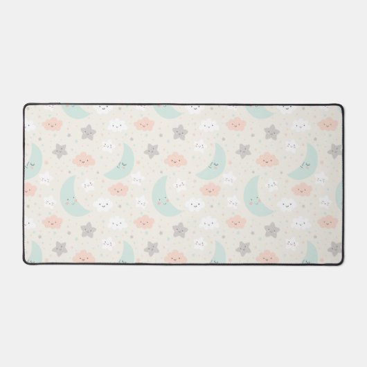 Cute Smiling Pastel Sky Pattern Bureaumat (Voorkant)