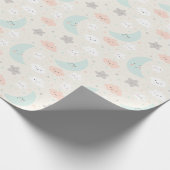 Cute Smiling Pastel Sky Pattern Cadeaupapier (Hoek)